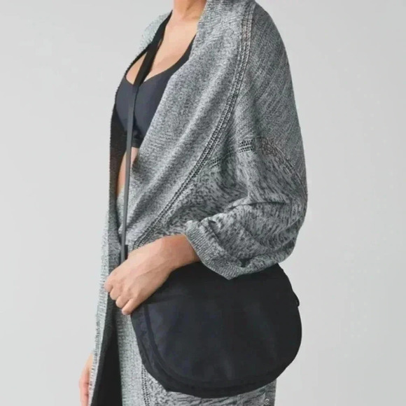 lululemon athletica Sweaters - Lululemon Savasana Wrap casual long sleeve heathered grey cardigan jacket 6